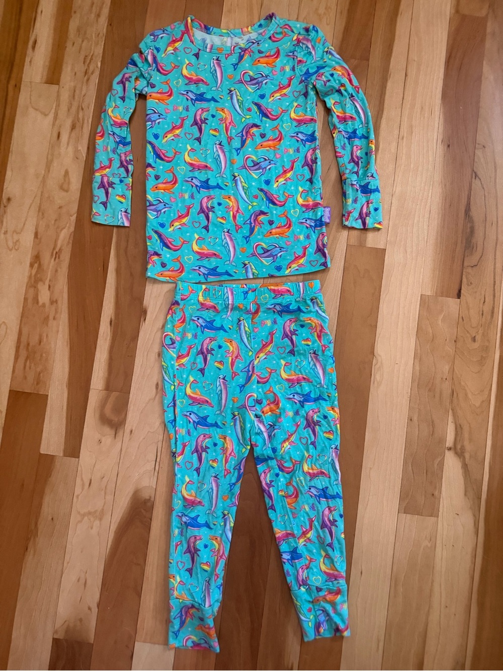 Posh Peanut Teal Shark & Dolphin Pajama Set